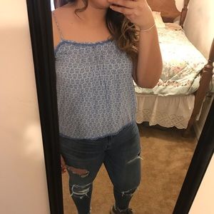 Blue gap spaghetti strap